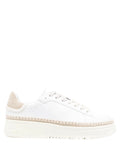 Sneakers Platform Donna Emporio Armani in Pelle Bianca con Suola Alta
