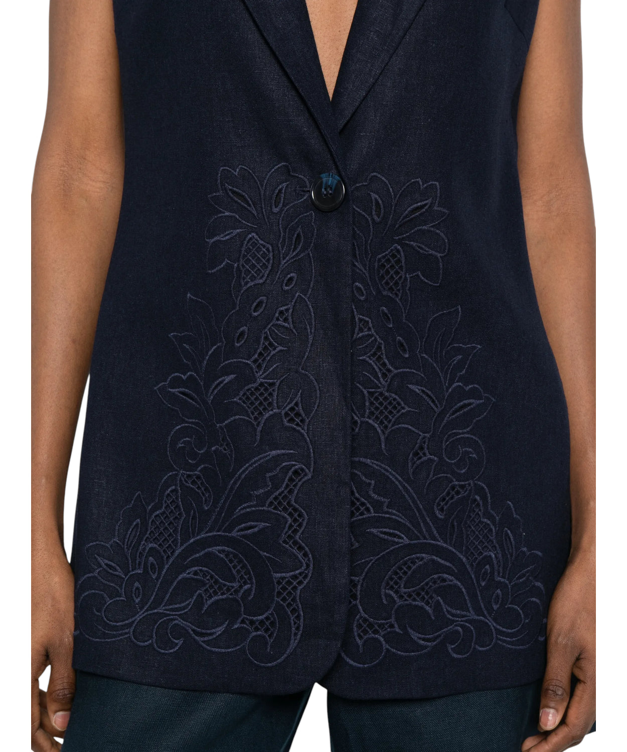 Gilet Twinset Floreale Leggero in Lino e Viscosa