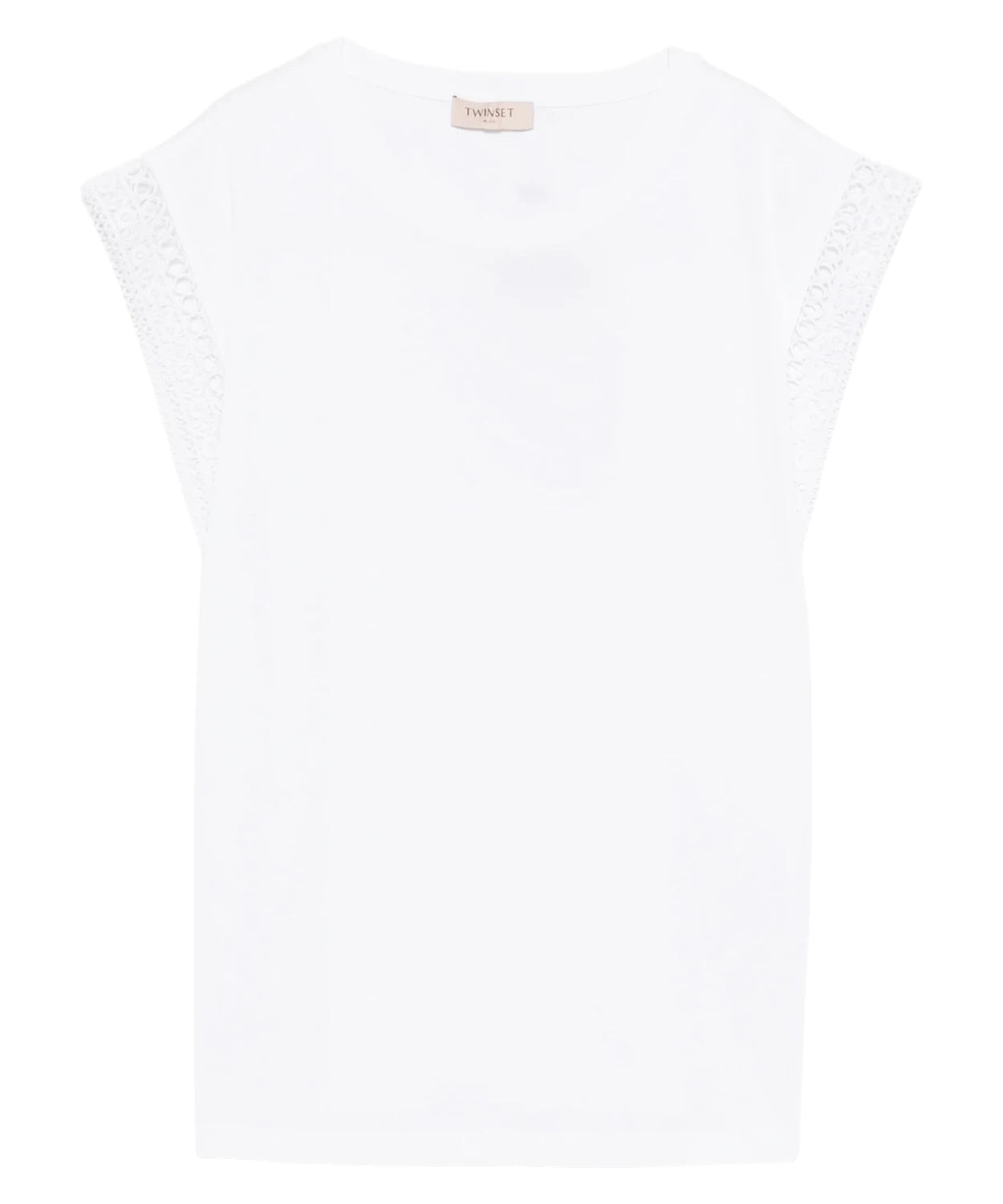 T-shirt donna Twinset con inserti in pizzo