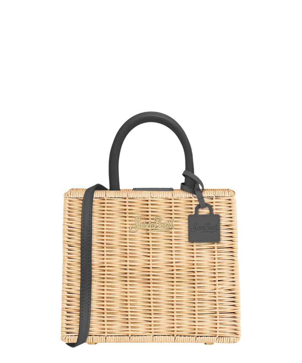 Mini MC2 Saint Barth Bag in Straw and Leather