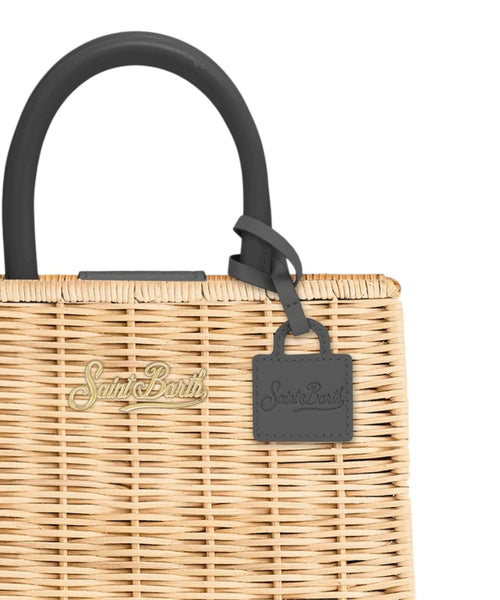 Mini tas MC2 Saint Barth van stro en leer