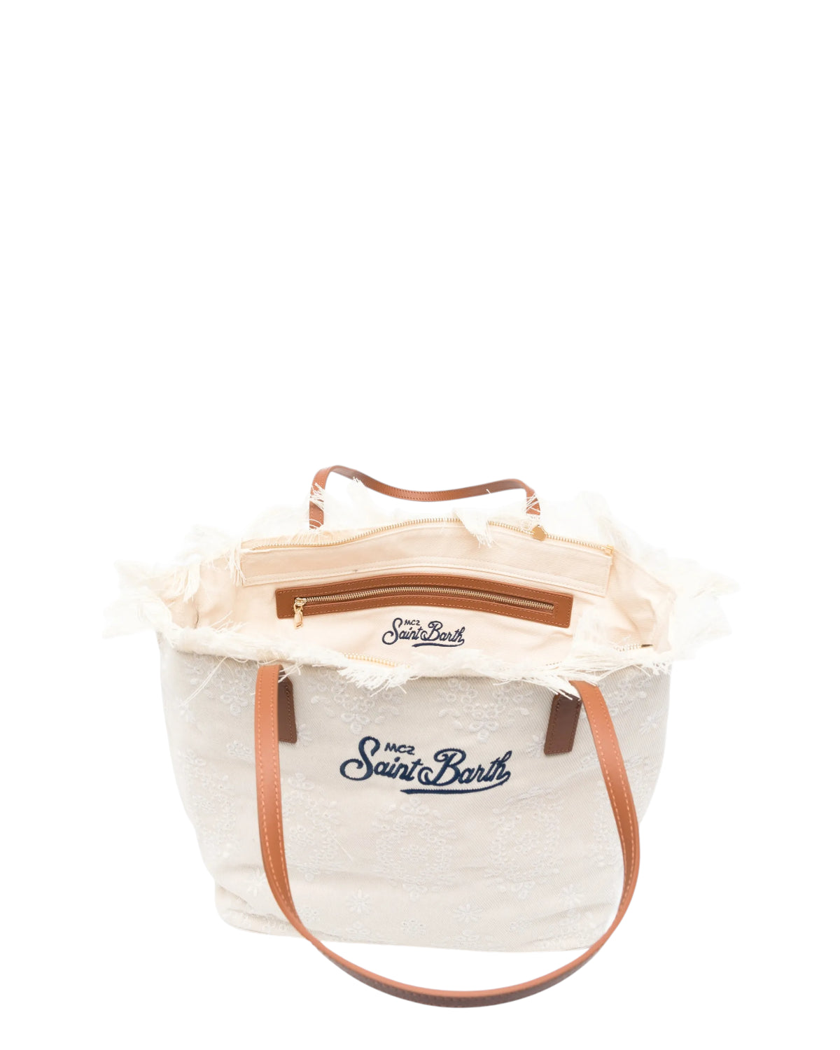 Borsa City regular Saint Barth in Sangallo con Frange