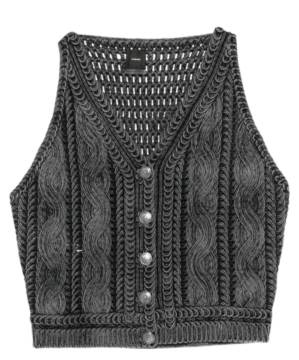 Gilet Donna Pinko Myrtus in Cotone Grigio