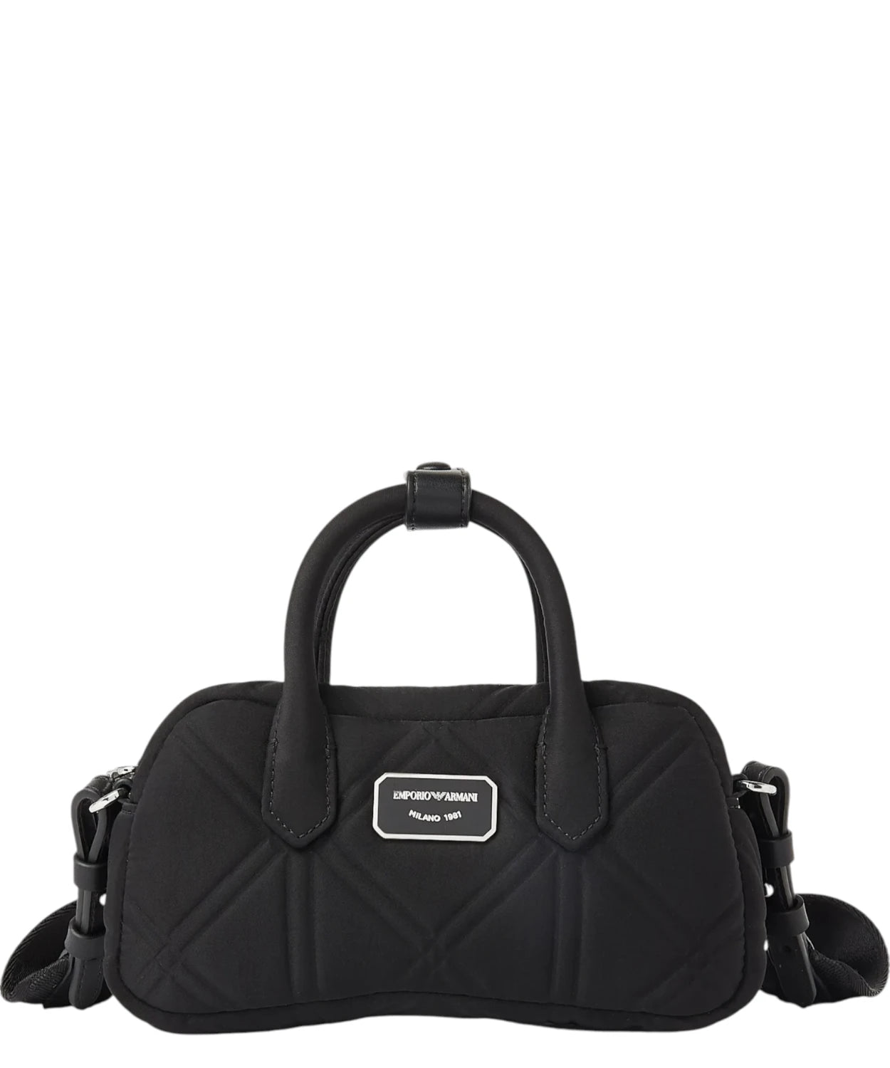 Borsa Tote Emporio Armani Trapuntata Nera con Logo e Tracolla