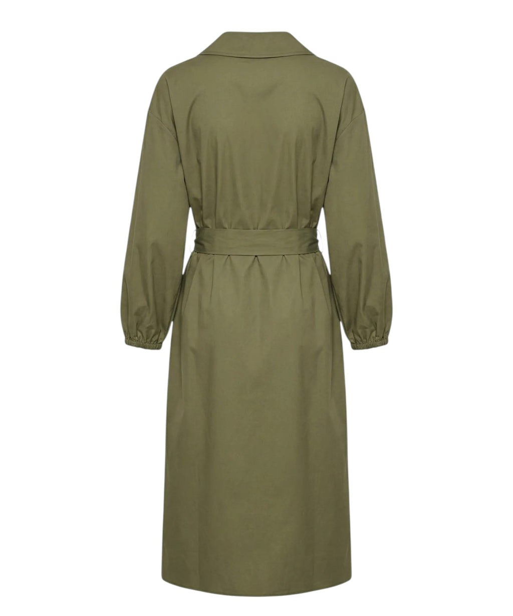 Twinset Midi Cotton Dress with Buttons and Belt