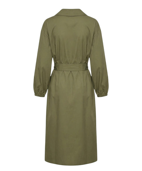 Twinset Midi Cotton Dress with Buttons and Belt