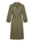 Twinset Midi Cotton Dress with Buttons and Belt
