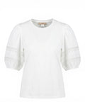 T-shirt Twinset con pizzo e maniche a palloncino