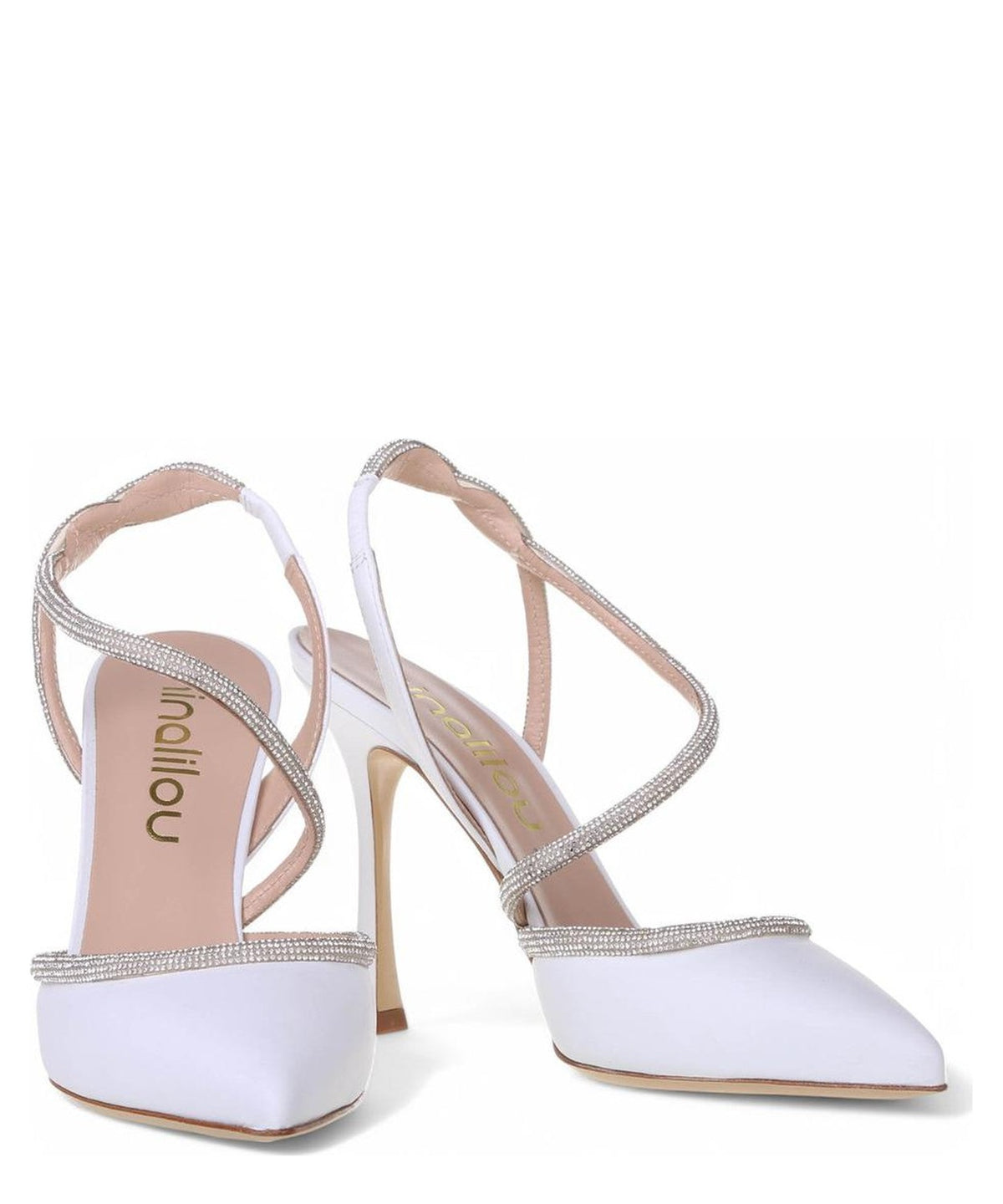 Pumps a Punta in Pelle Bianca 95mm-Sandali-NINALILOU-Vittorio Citro Boutique