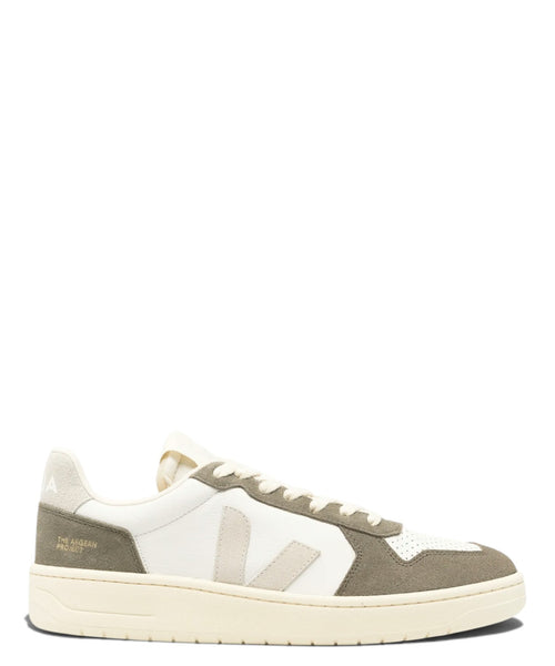VEJA V-82 Grained Leather White Natural Kaki