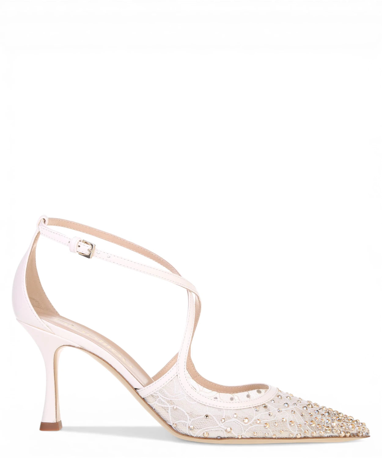 Décolleté Ninalilou Amy 70 con Strass in Nappa e Mesh