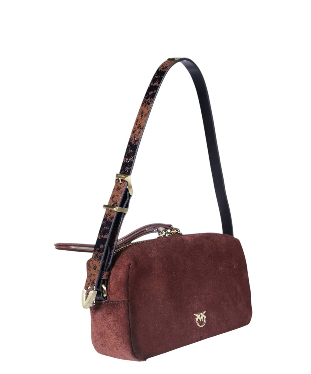 Bauletto Pinko Mini Suede con Tracolla Pitonata