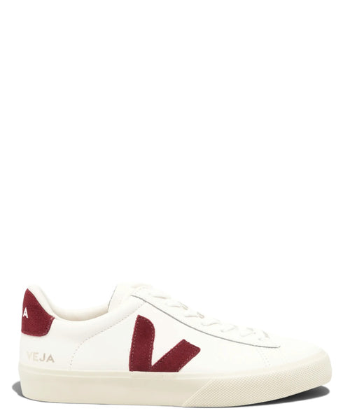 VEJA Campo Leather White Grenat Sneaker in Pelle