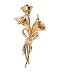 Spilla Bouquet Dorata con Perle per Accessori Donna