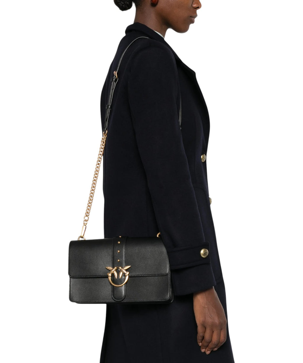 Borsa Pinko Love Birds in Pelle Nera con Tracolla