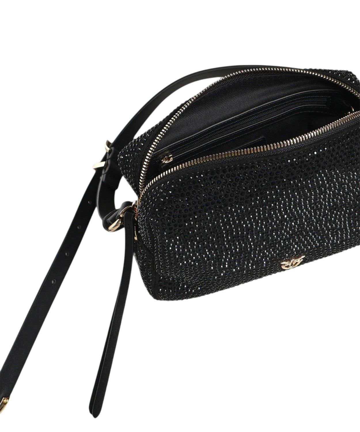 Borsa Bauletto Mini Pinko in Suede con Strass
