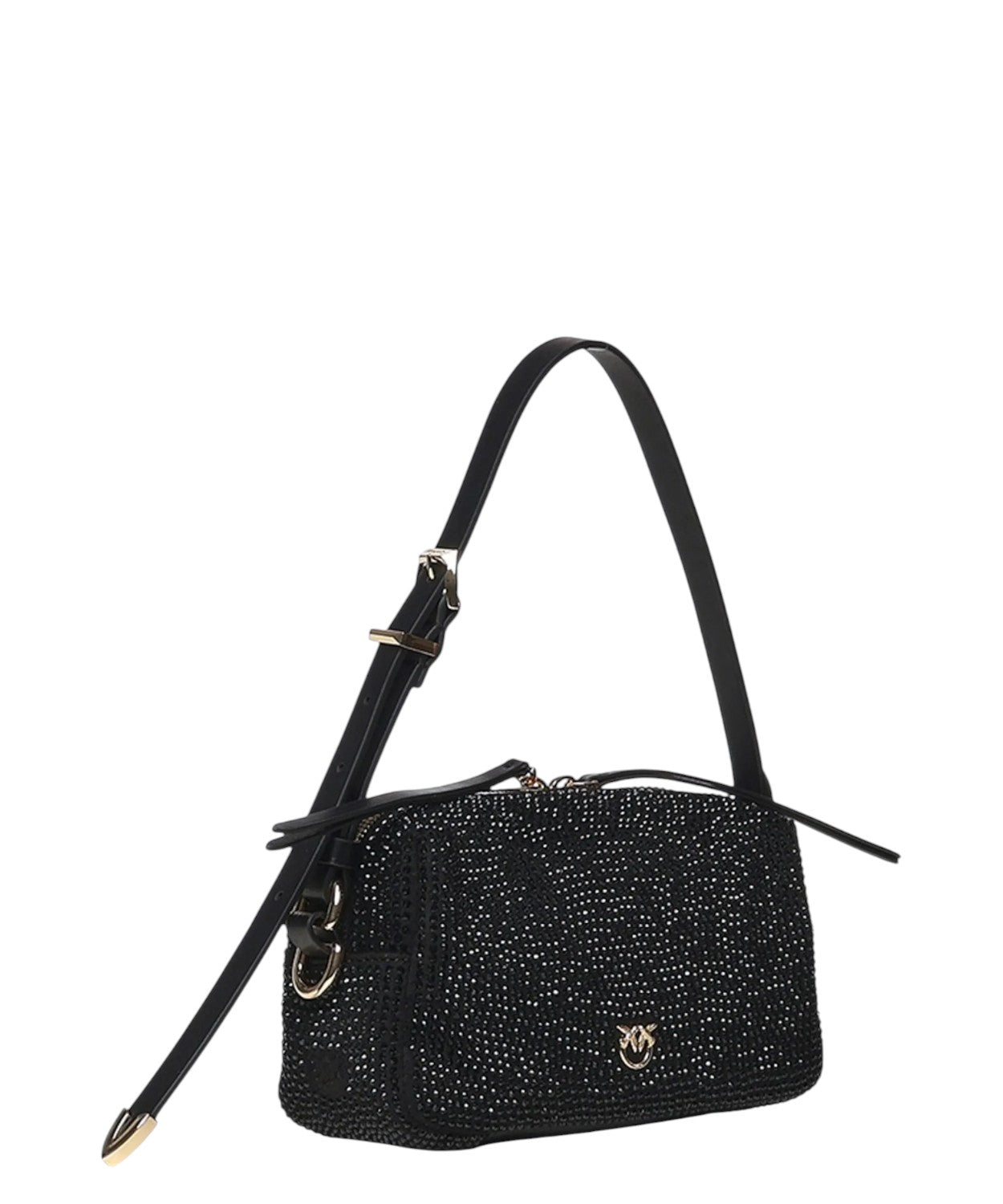 Borsa Bauletto Mini Pinko in Suede con Strass