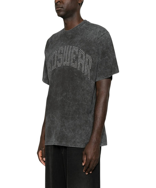 T-Shirt GCDS Uomo Sbiadita con Logo Borchiato