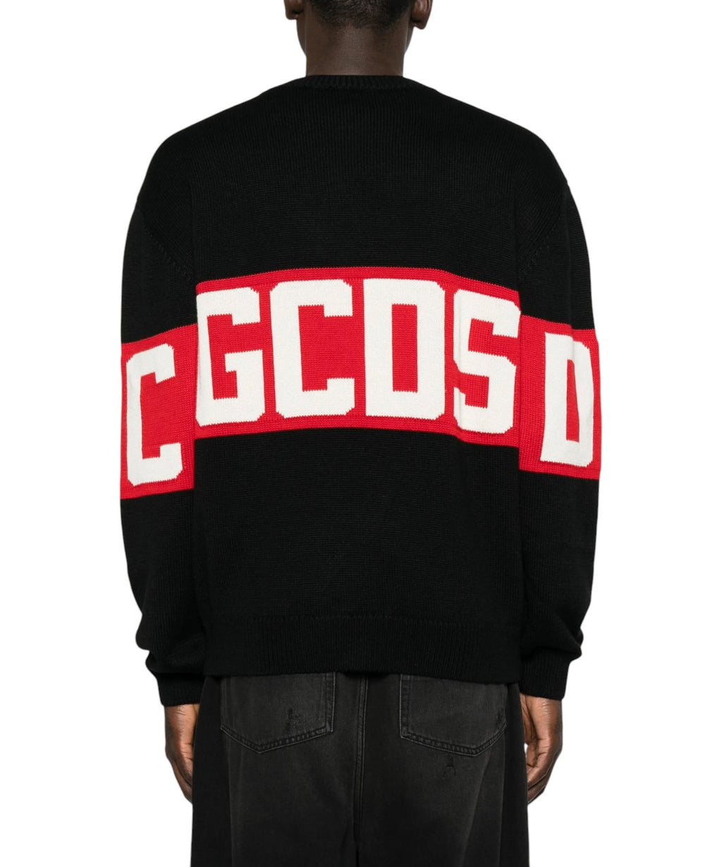 GCDS-Pullover mit Intarsienlogo