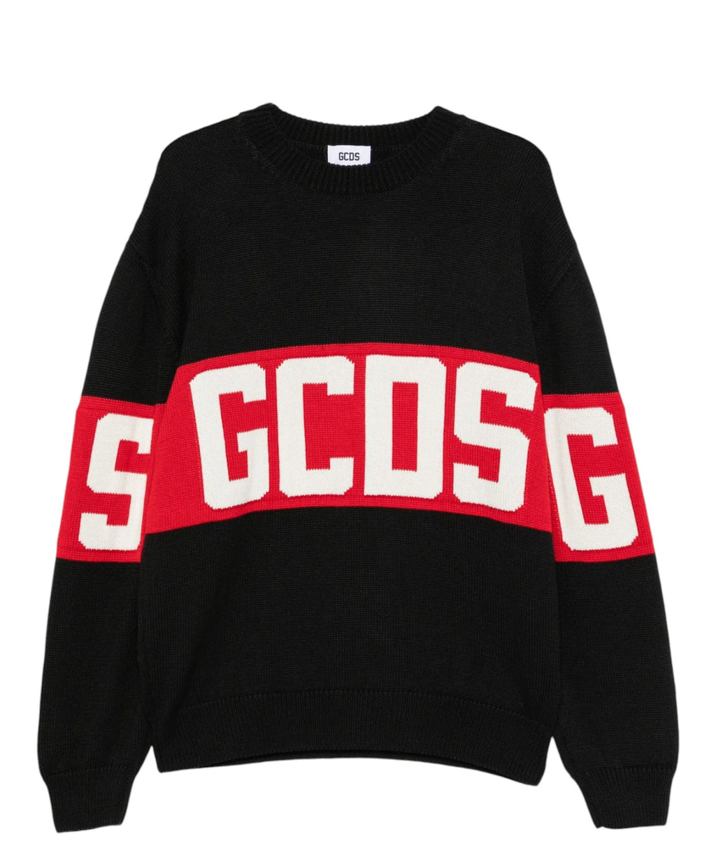 GCDS-Pullover mit Intarsienlogo