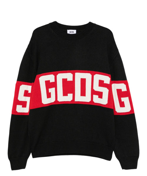 GCDS-trøje med intarsia-logo