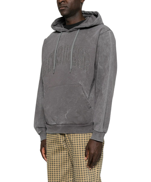 Felpa GCDS Uomo con Cappuccio e Logo Borchiato