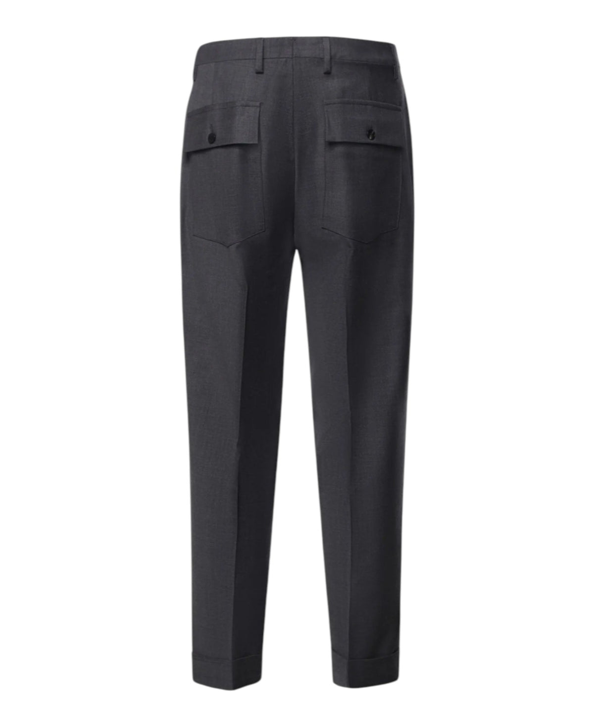 Pantaloni Uomo Michael Coal Plissé in Lana con Risvolto