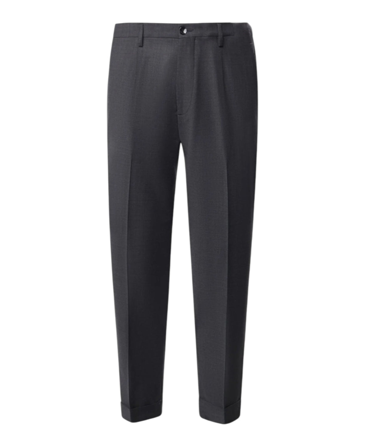 Pantaloni Uomo Michael Coal Plissé in Lana con Risvolto
