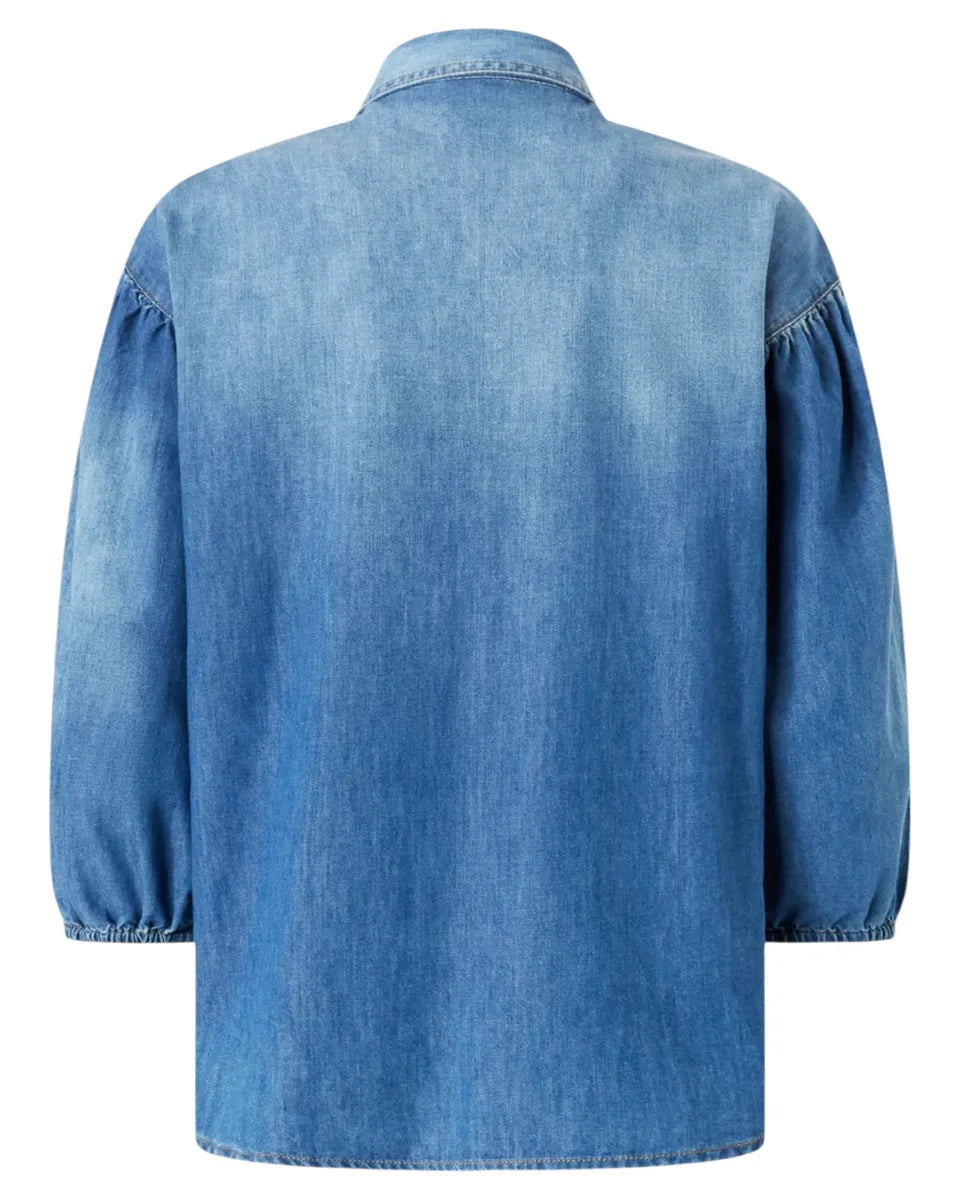 Camicia Chobe in denim di cotone light-Pinko-Camicie-Vittorio Citro Boutique