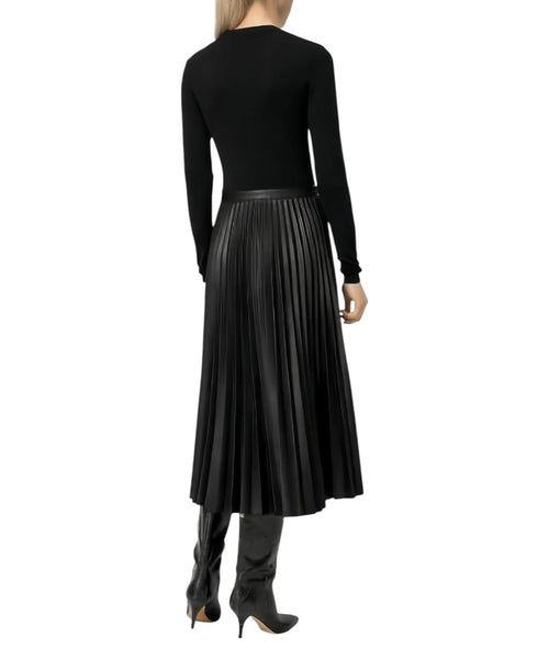 Abito Midi Plissé con Cintura per Eleganza Femminile