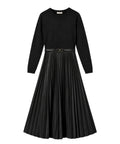 Abito Midi Plissé con Cintura per Eleganza Femminile