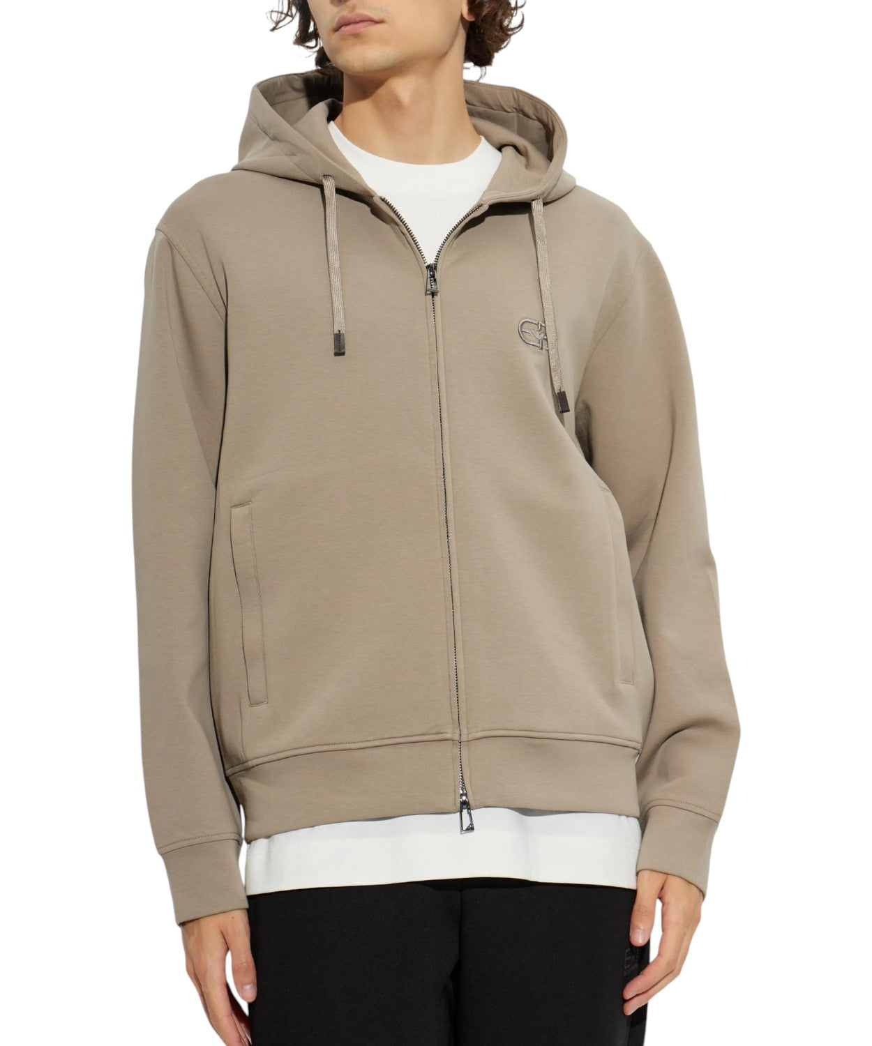 Felpa Emporio Armani Uomo Cappuccio Zip Comoda