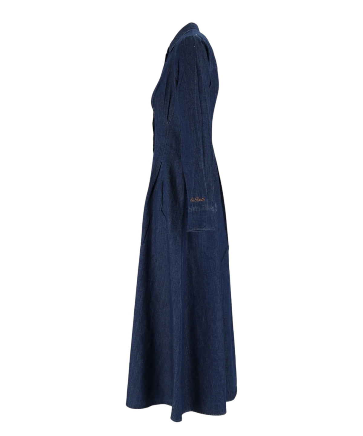 Abito Midi Alys in Denim con Ricamo Logo