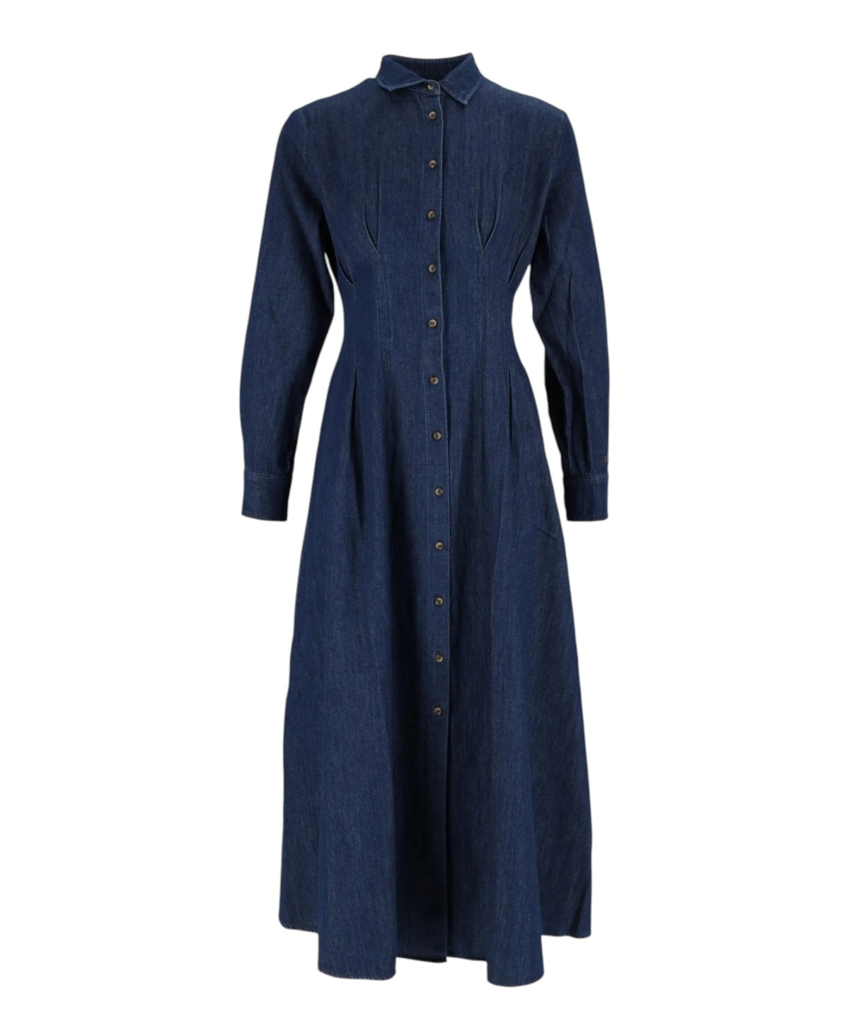 Abito Midi Alys in Denim con Ricamo Logo