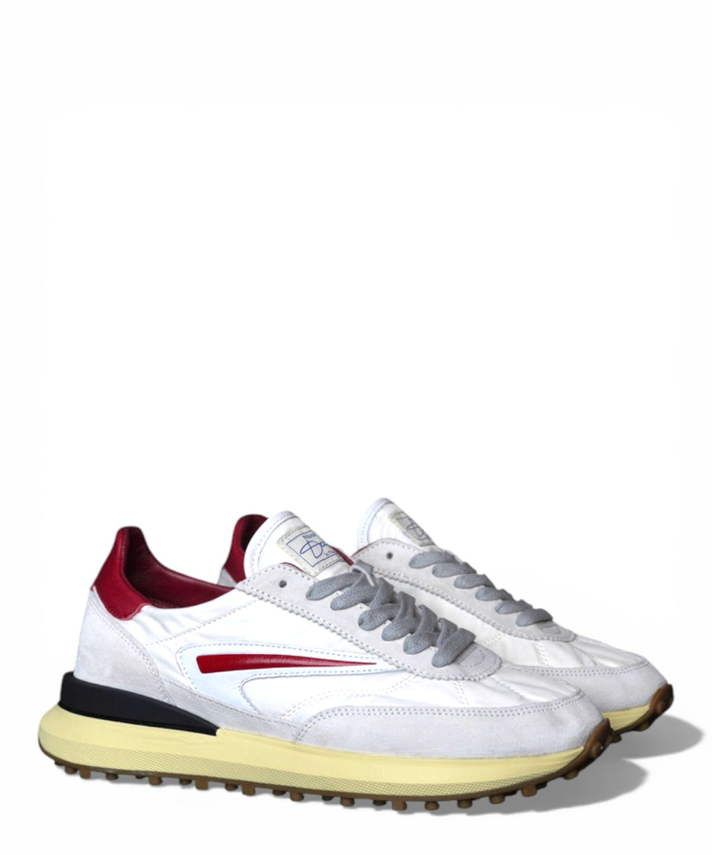 D.A.T.E. Athleta Nylon White-Bordeaux Sneakers