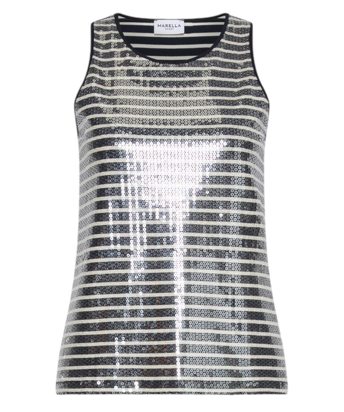 Canotta Aderente in Jersey di Cotone con Paillettes-Marella-Top-Vittorio Citro Boutique
