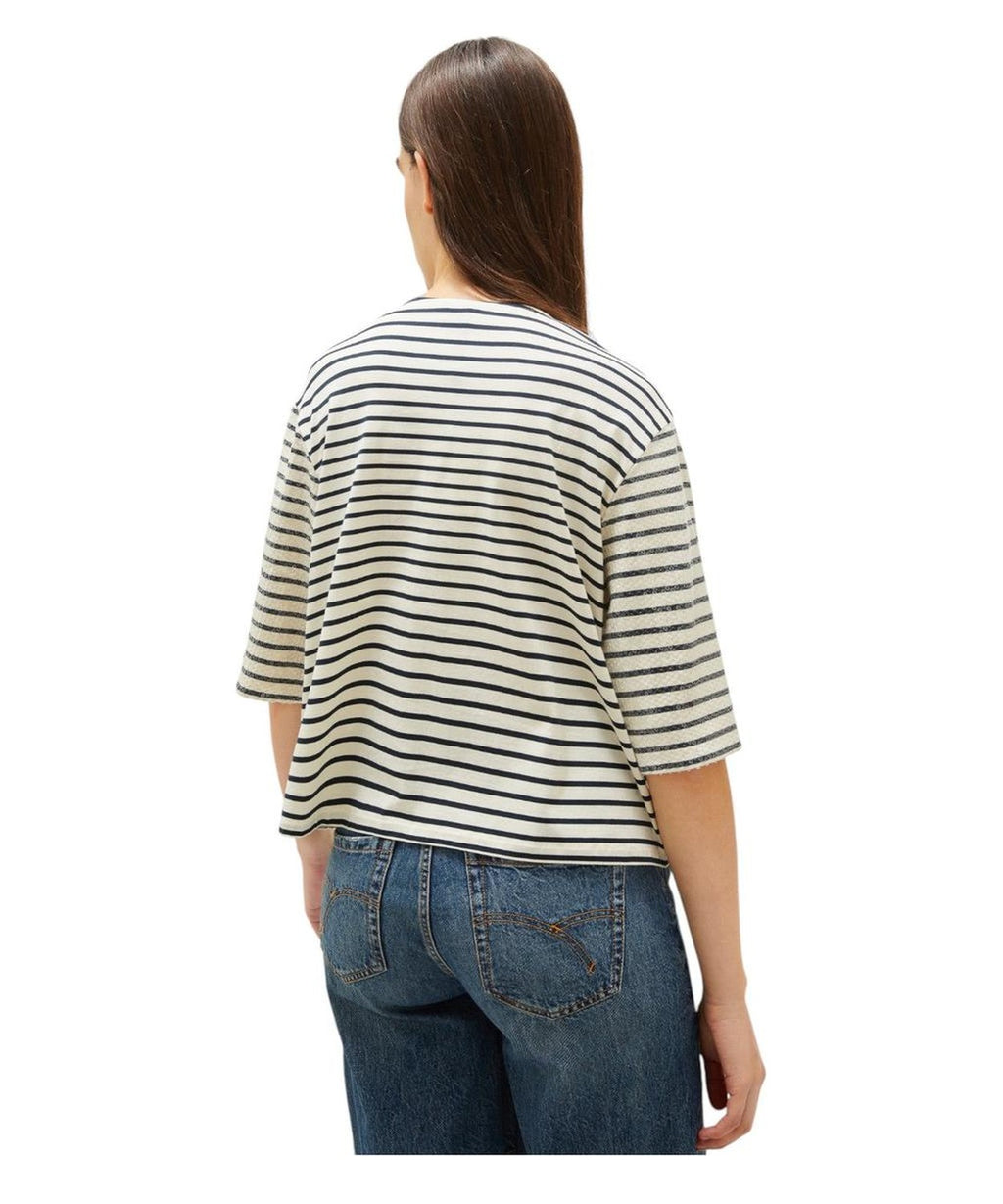 T-shirt Boxy in Cotone con Paillettes e Maniche a Tre Quarti-Marella-T-shirt-Vittorio Citro Boutique