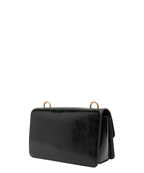 Pinko Mini Love Bag One Light od sjajne kože s dvostrukim remenom