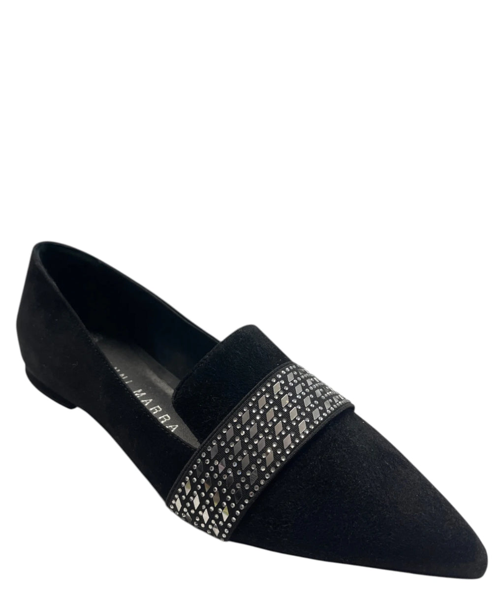 Bailarinas negras con elástico y strass
