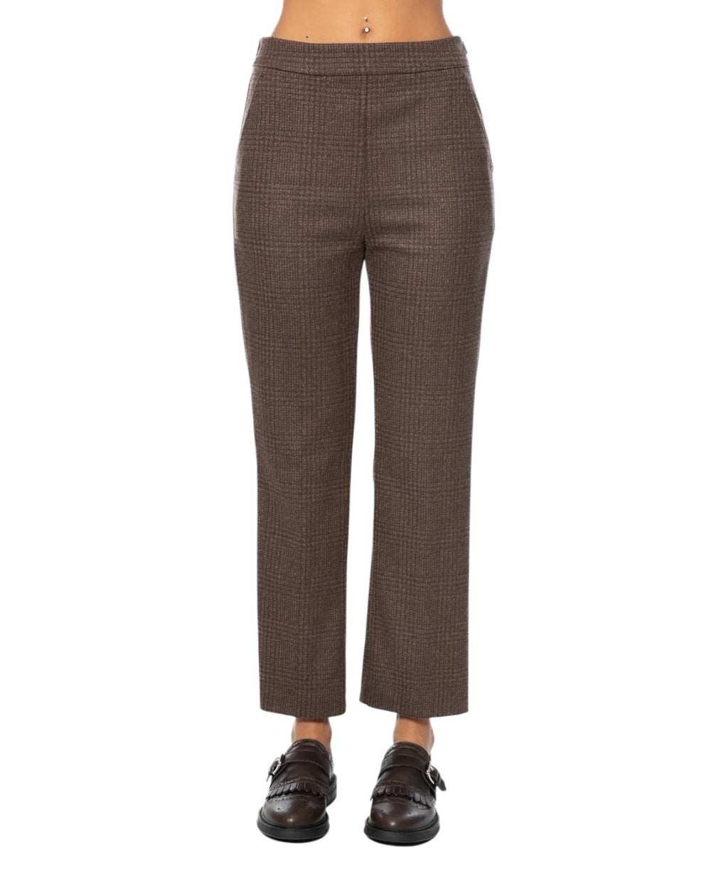 MM Max Mara Hosen im Glencheck-Muster, Cropped