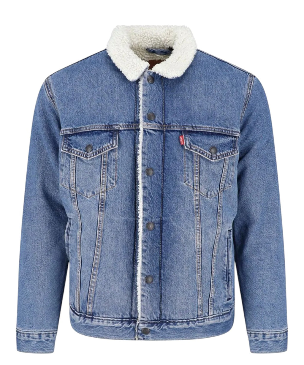Levi’s Sherpa Trucker Type III Giacca in Denim con Fodera Sherpa