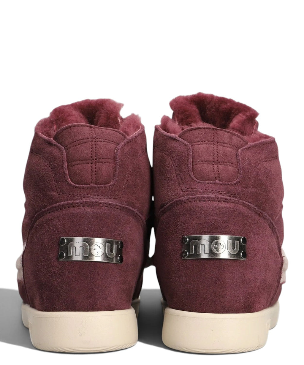 Mou New Inner Wedge Hiking Lace-Up v ovčjem krznu