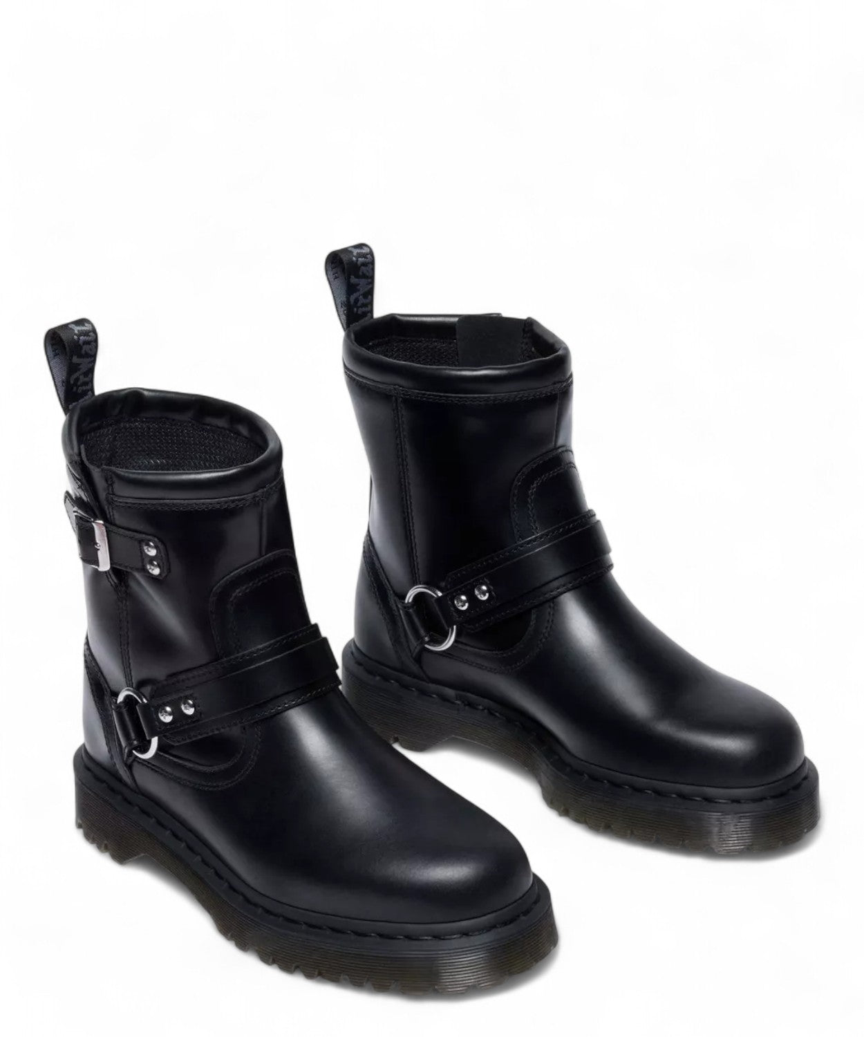 Dr. Martens Anistone Harness Biker Boots in Pelle Orleans