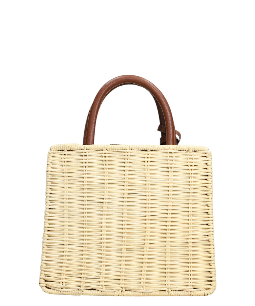 Borsa Mini MC2 Saint Barth in Paglia e Pelle