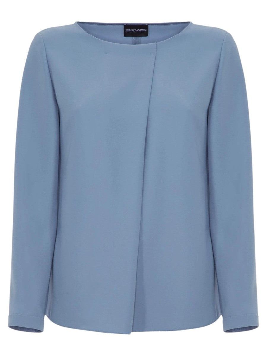 Blusa in Poly con Lembo Diagonale-Camicie-Emporio Armani-Vittorio Citro Boutique