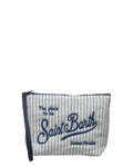 Pochette Aline Soft in Cotone Effetto Lino a Righe-Mc2 Saint Barth-Pochette-Vittorio Citro Boutique