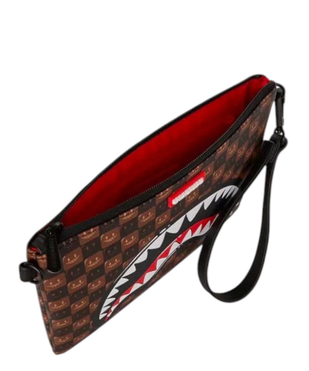 Pochette Sprayground Sharks in Paris marrone check