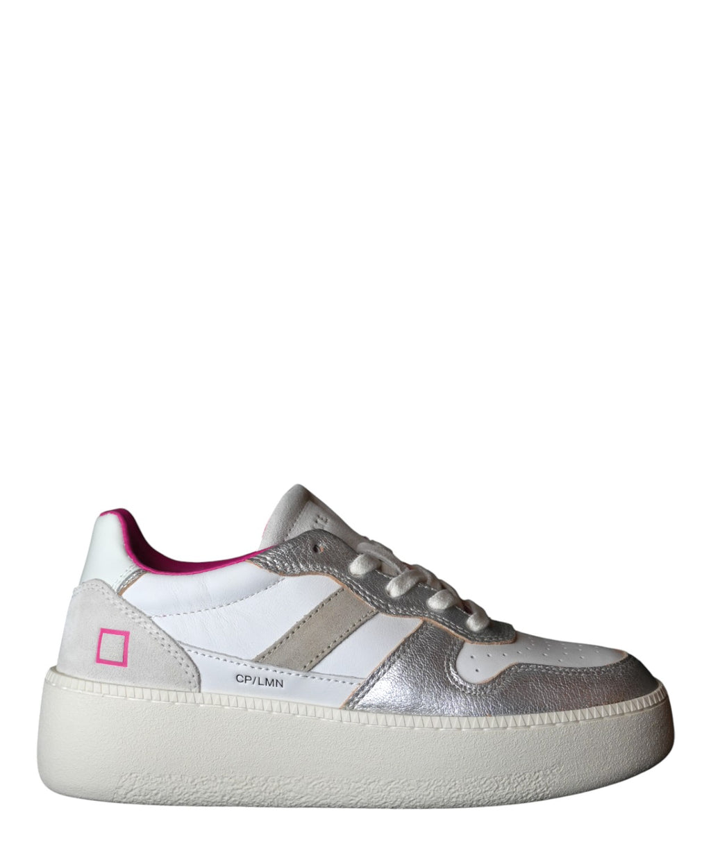 D.A.T.E. Sneakers Court Platform Laminated Sølv