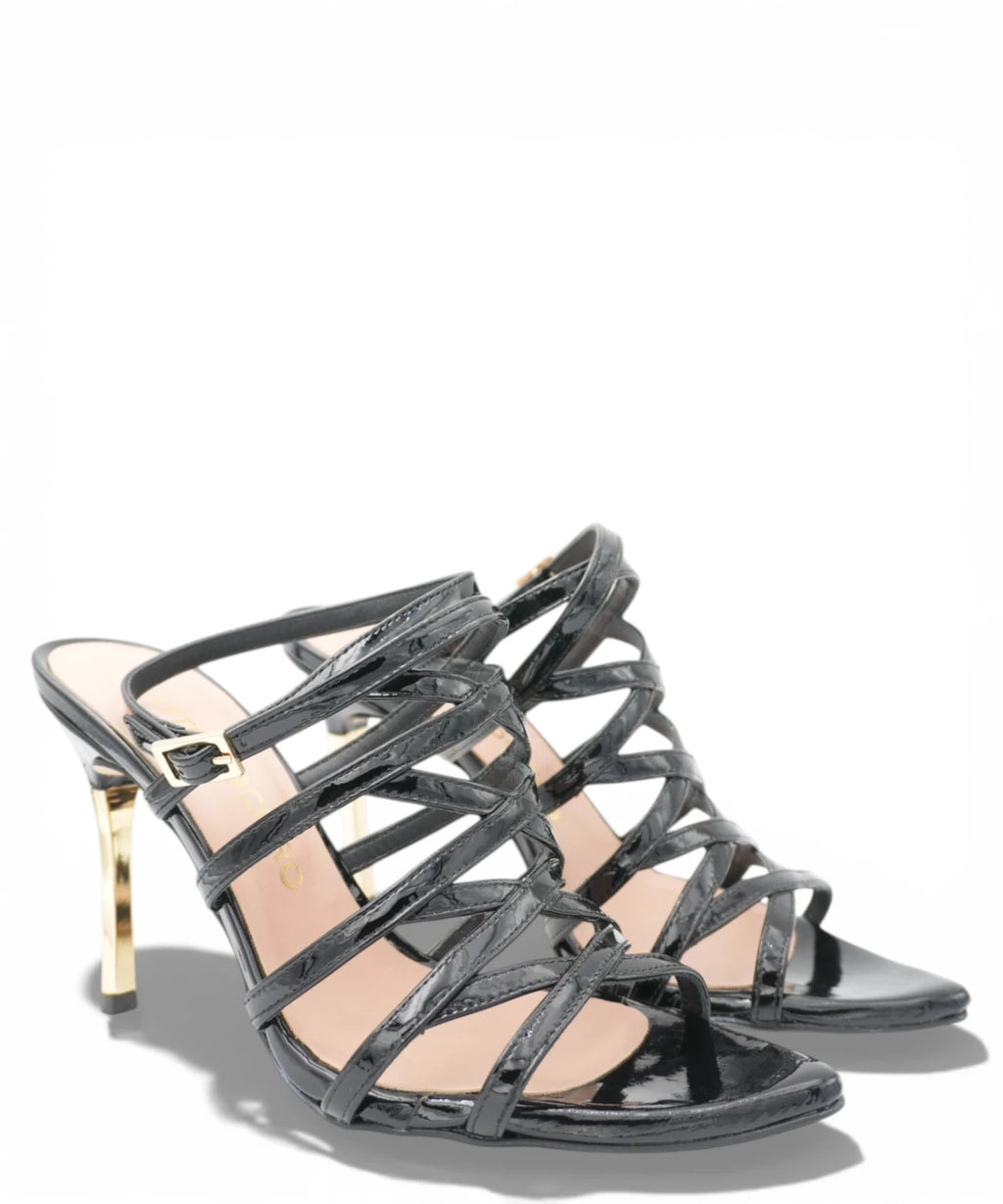 Lakleren sandalen met 10 cm hak - Vittorio Citro