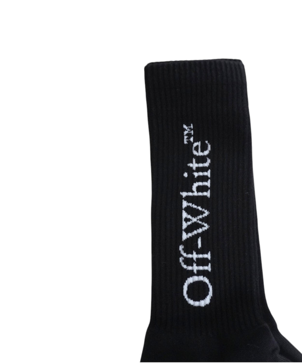 „Off White“ vidutinio ilgio medvilninės kojinės su žakardiniu logotipu